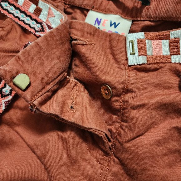 Maison Scotch Rust Orange Linen Blend High Rise Slim Pants - Picture 4 of 6